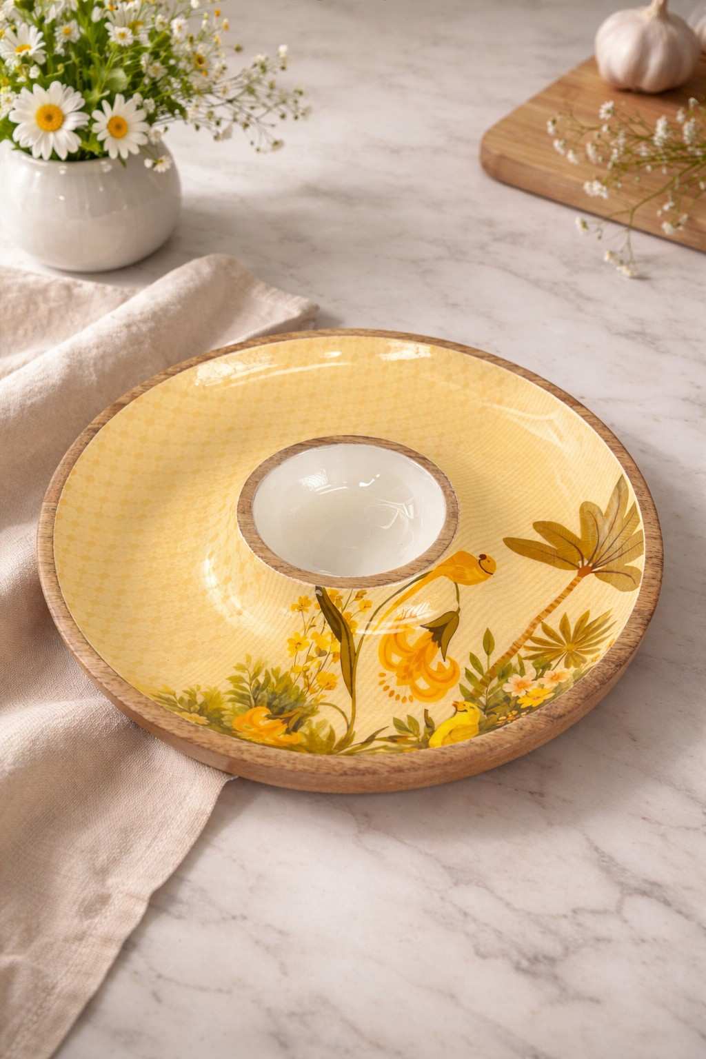 Wooden Chip and Dip Tray Plain & Styled