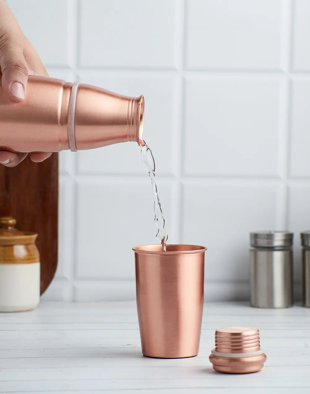 Copper Water bottle with 250ml Copper Glass