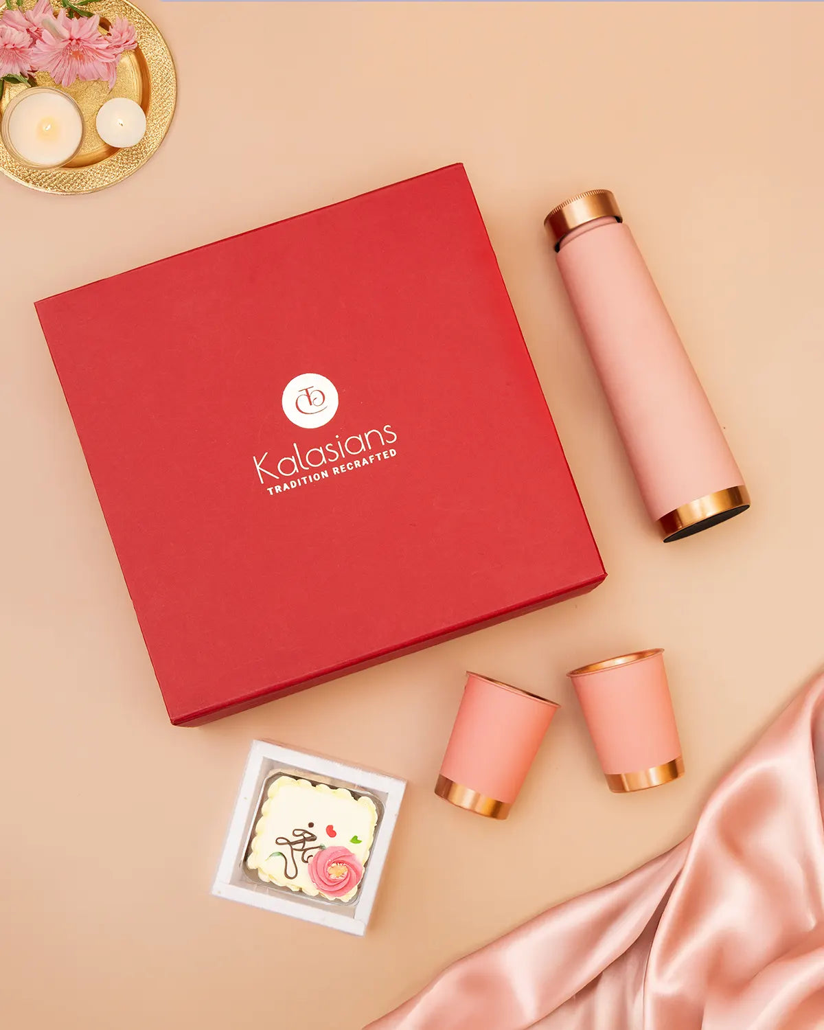 Copper Bottle with Glasses