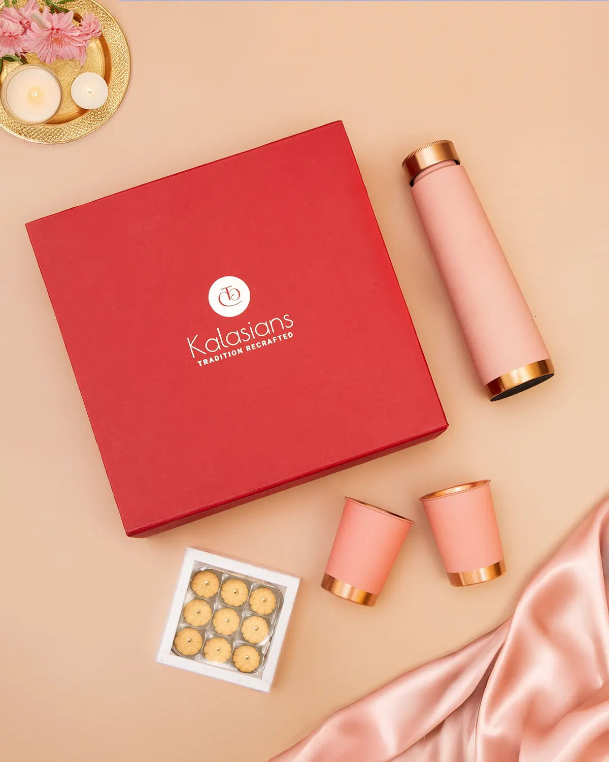 Copper Bottle with Glasses