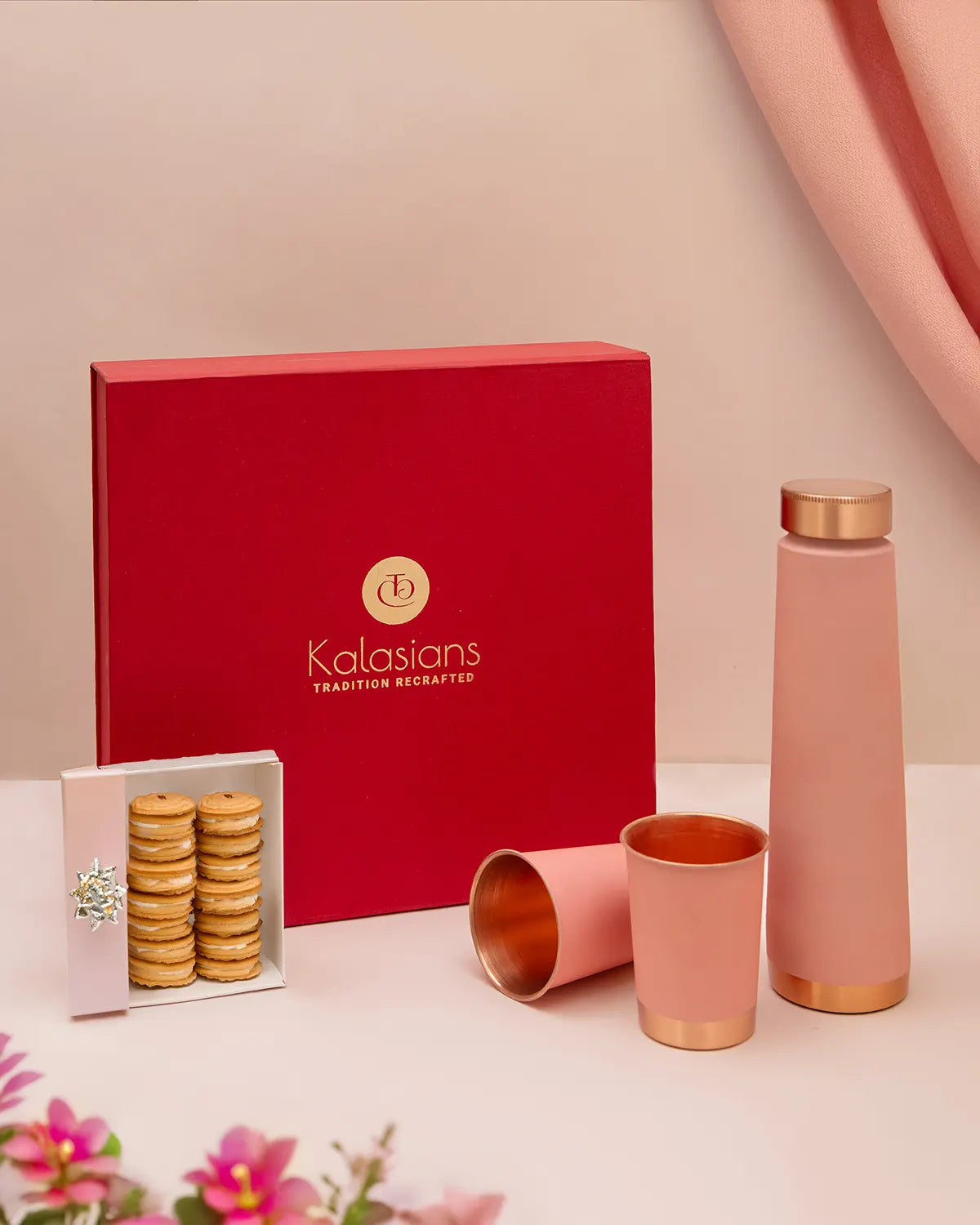 Copper Bottle with Glasses