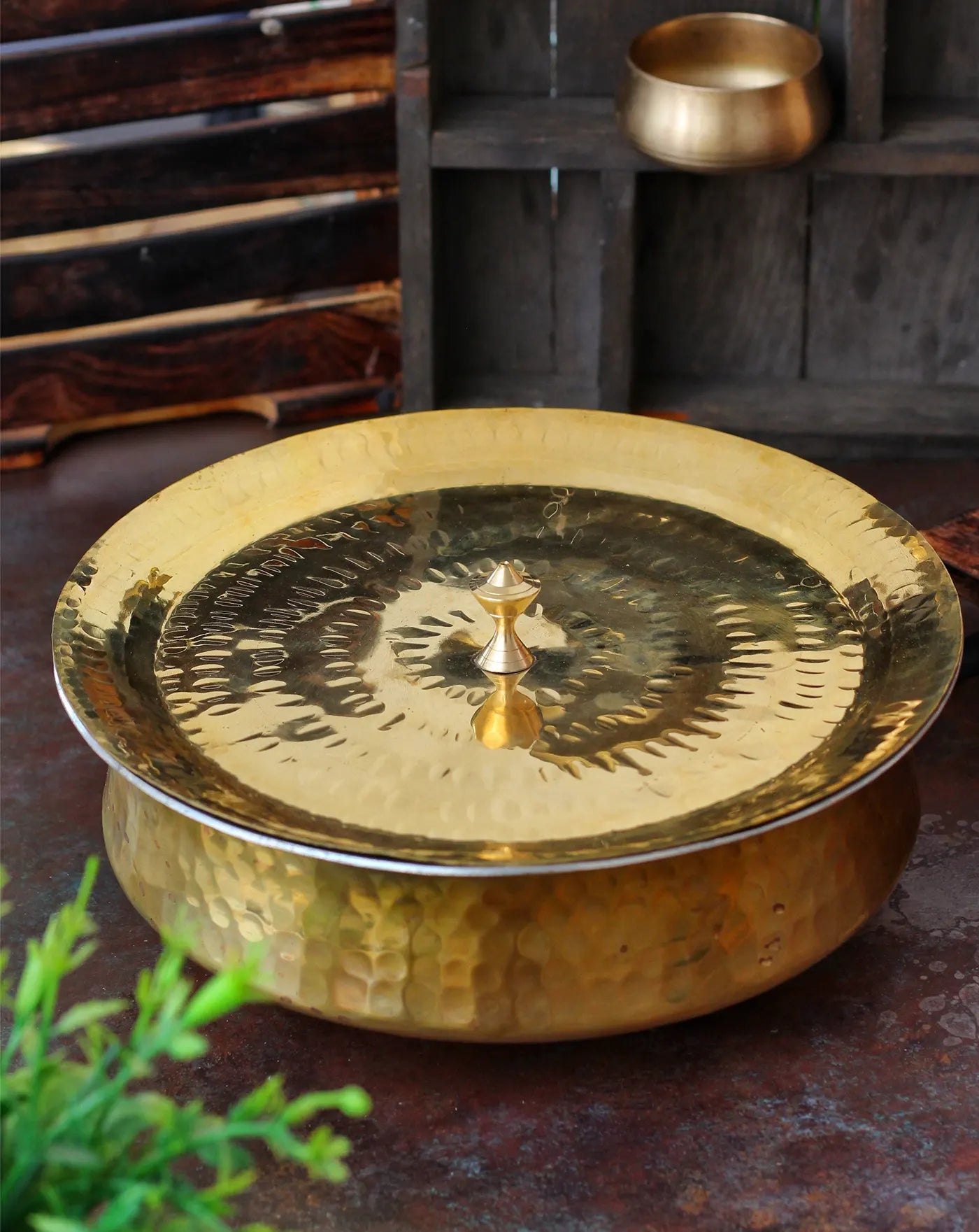 Brass Lagaan - Tin coated with Lid