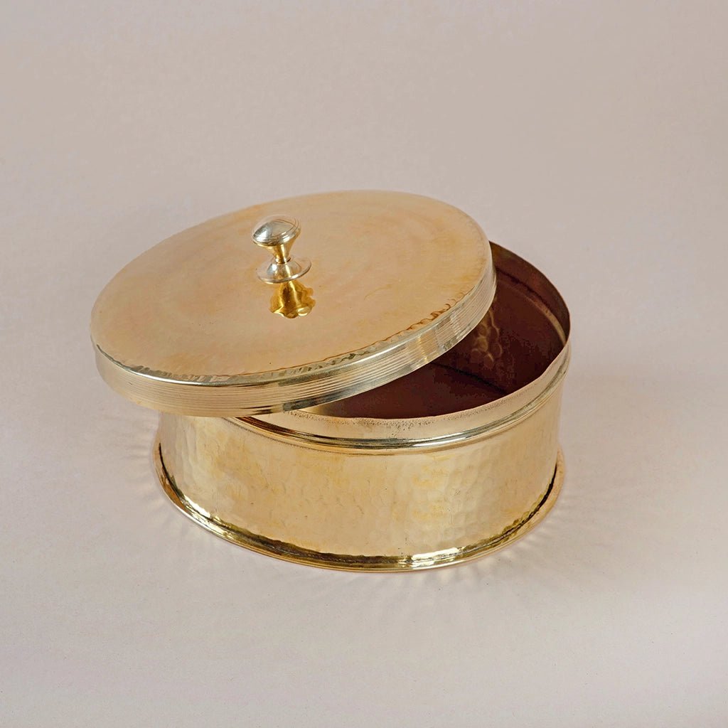 Brass Chapati Box – Secure Lid, Anti-Bacterial - Kalasians