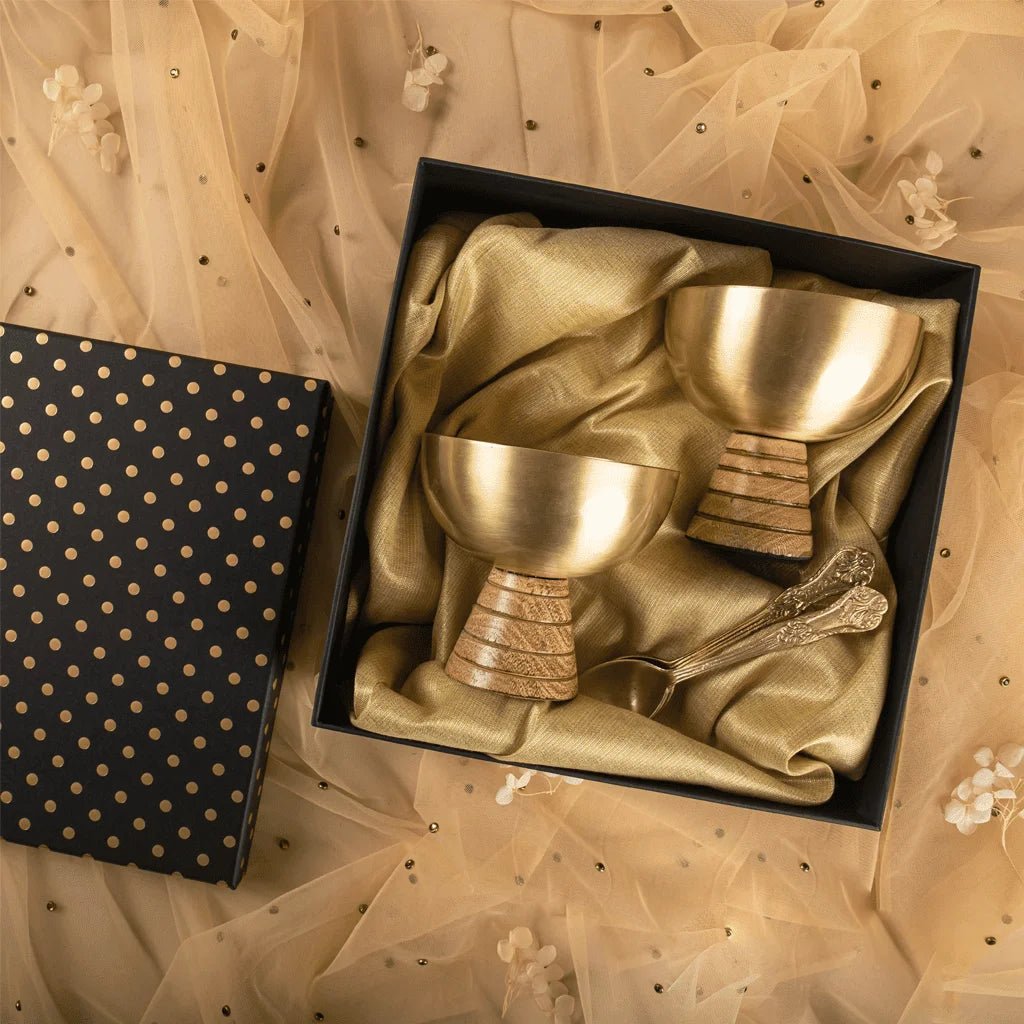 Brass Dessert Cups – Scratch-Resistant, Sturdy Build - Kalasians