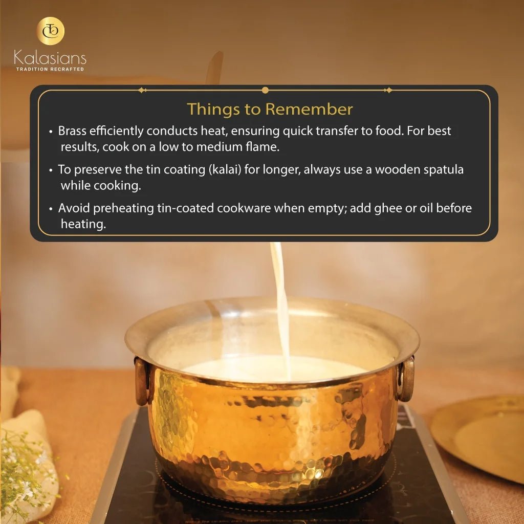 Brass Doodh Patila - Tin coated interior with Lid - Kalasians