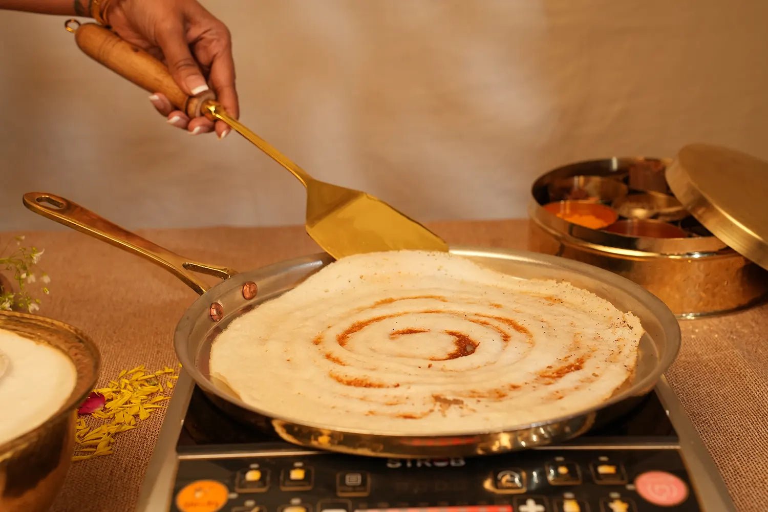 Brass Dosa Tawa - Naturally Non Stick, Teflon Free - Kalasians