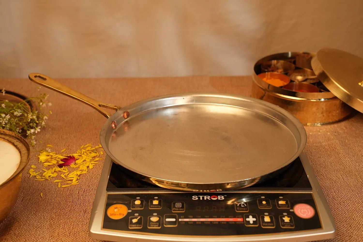 Brass Dosa Tawa - Naturally Non Stick, Teflon Free - Kalasians