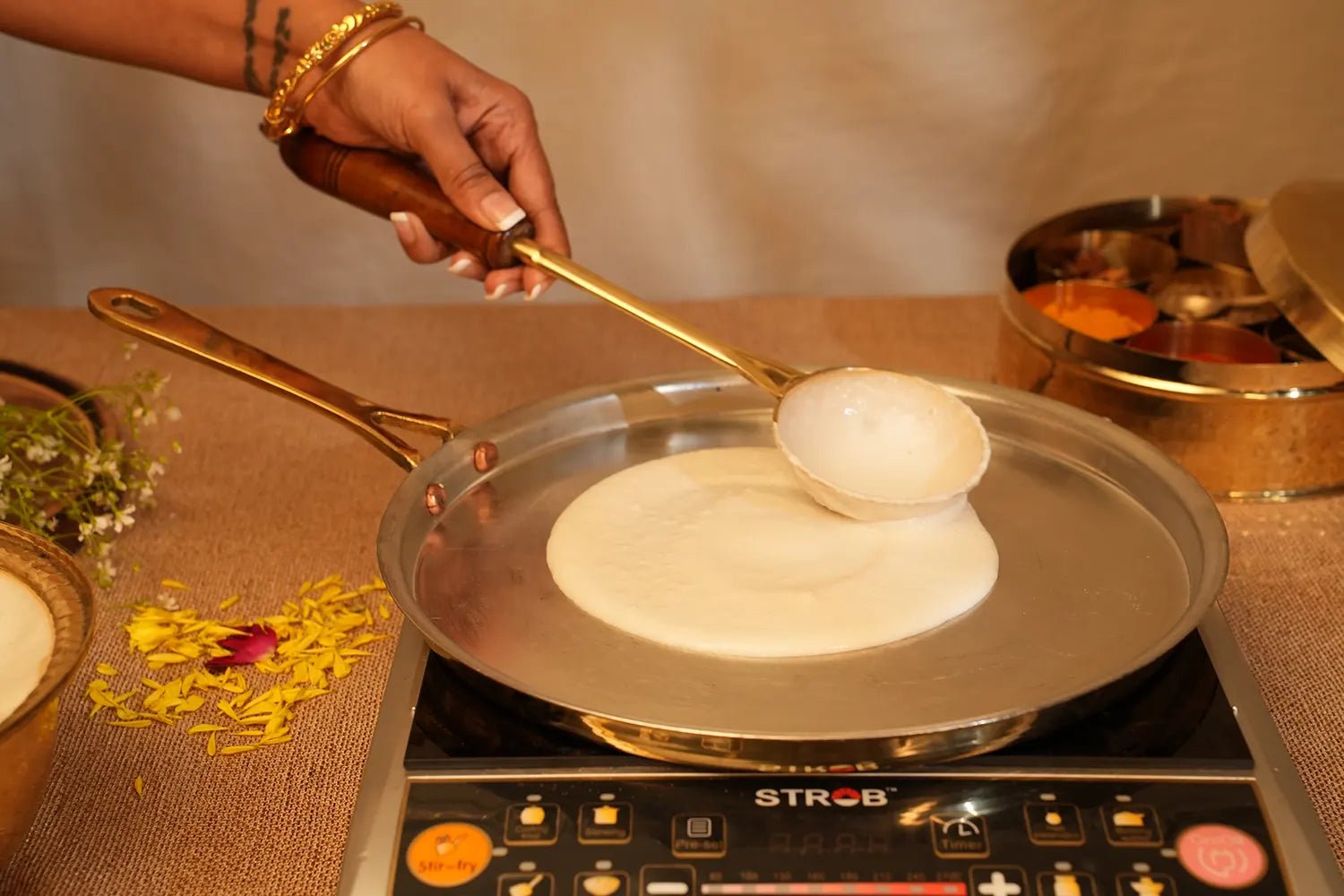 Brass Dosa Tawa - Naturally Non Stick, Teflon Free - Kalasians