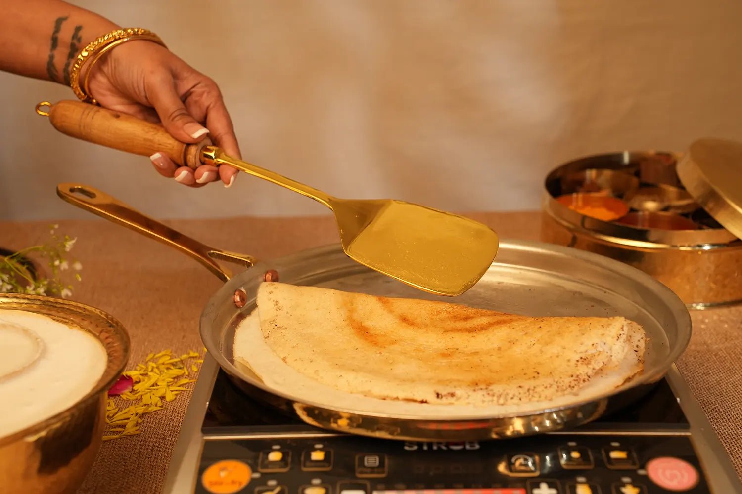 Brass Dosa Tawa - Naturally Non Stick, Teflon Free - Kalasians