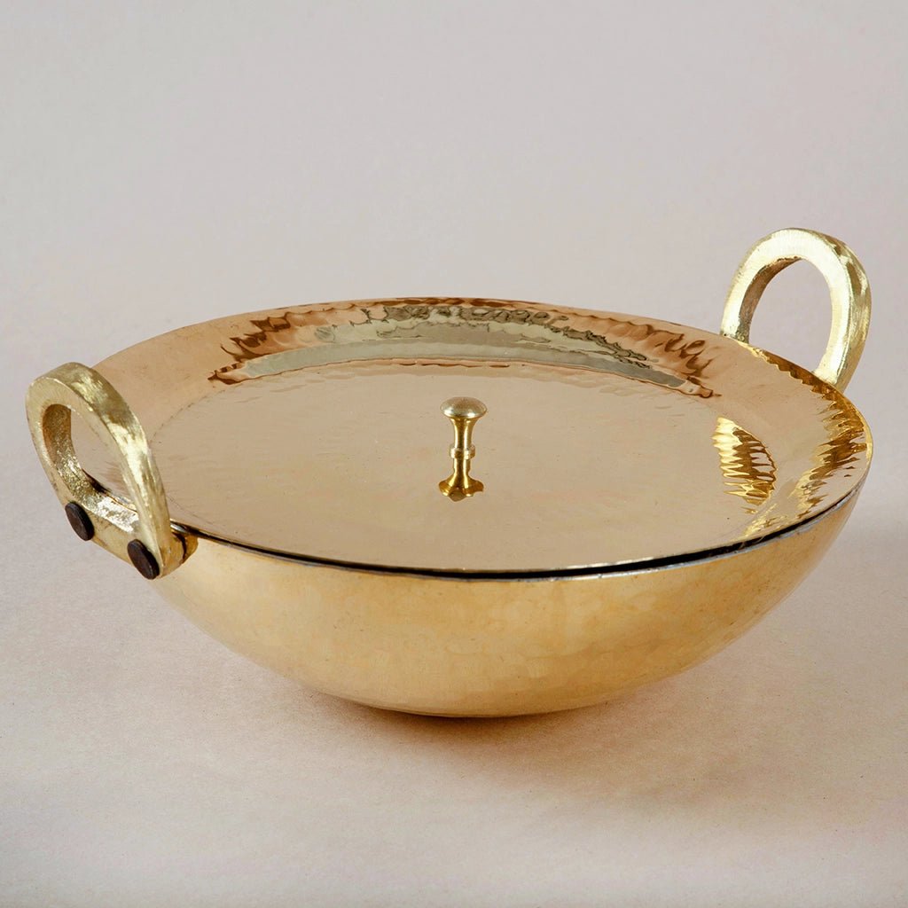 Brass Kadhai with Lid- Tin coated, Naturally Non Stick - Kalasians