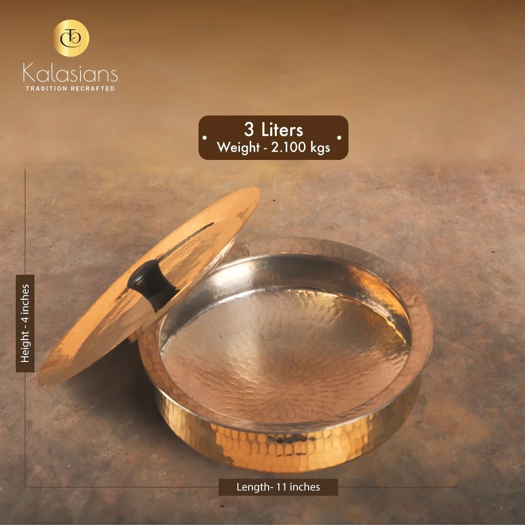 Brass Lagaan - Tin coated with Lid - Kalasians