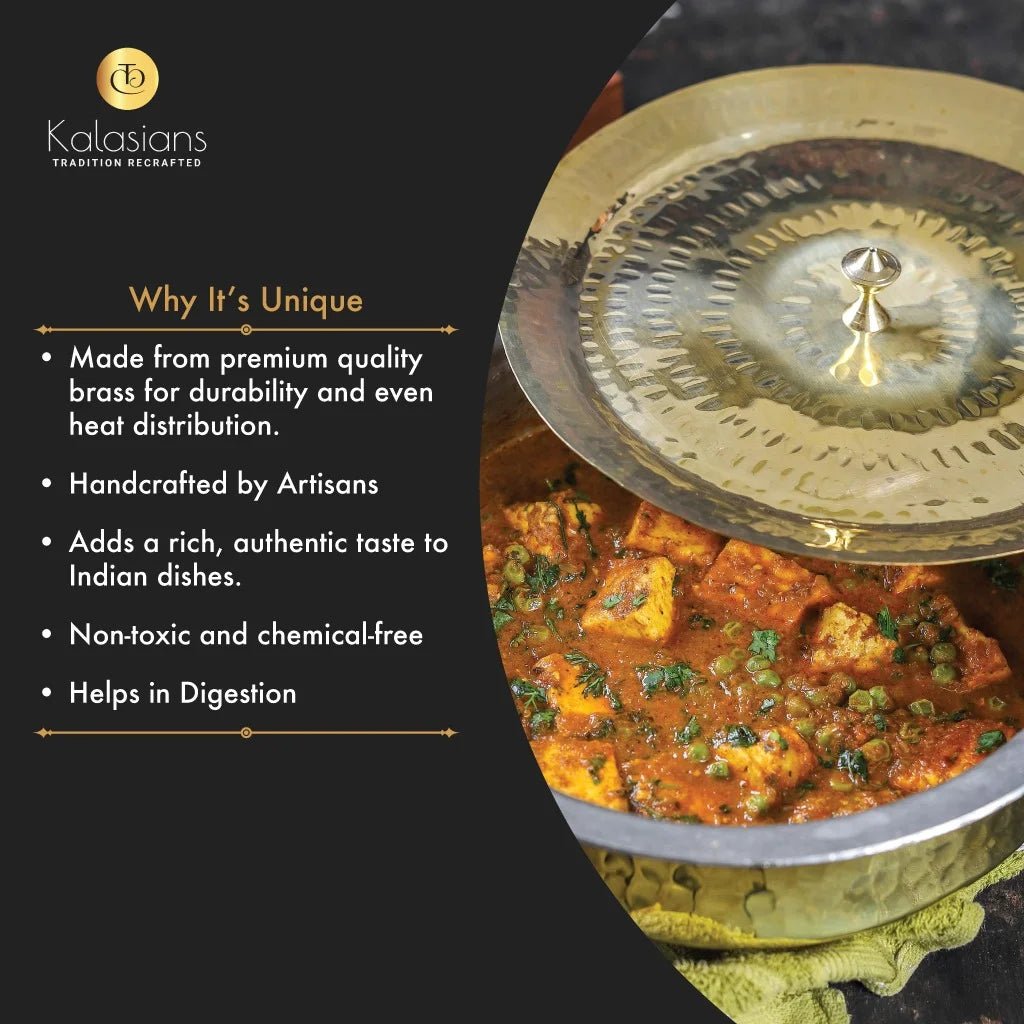 Brass Lagaan - Tin coated with Lid - Kalasians