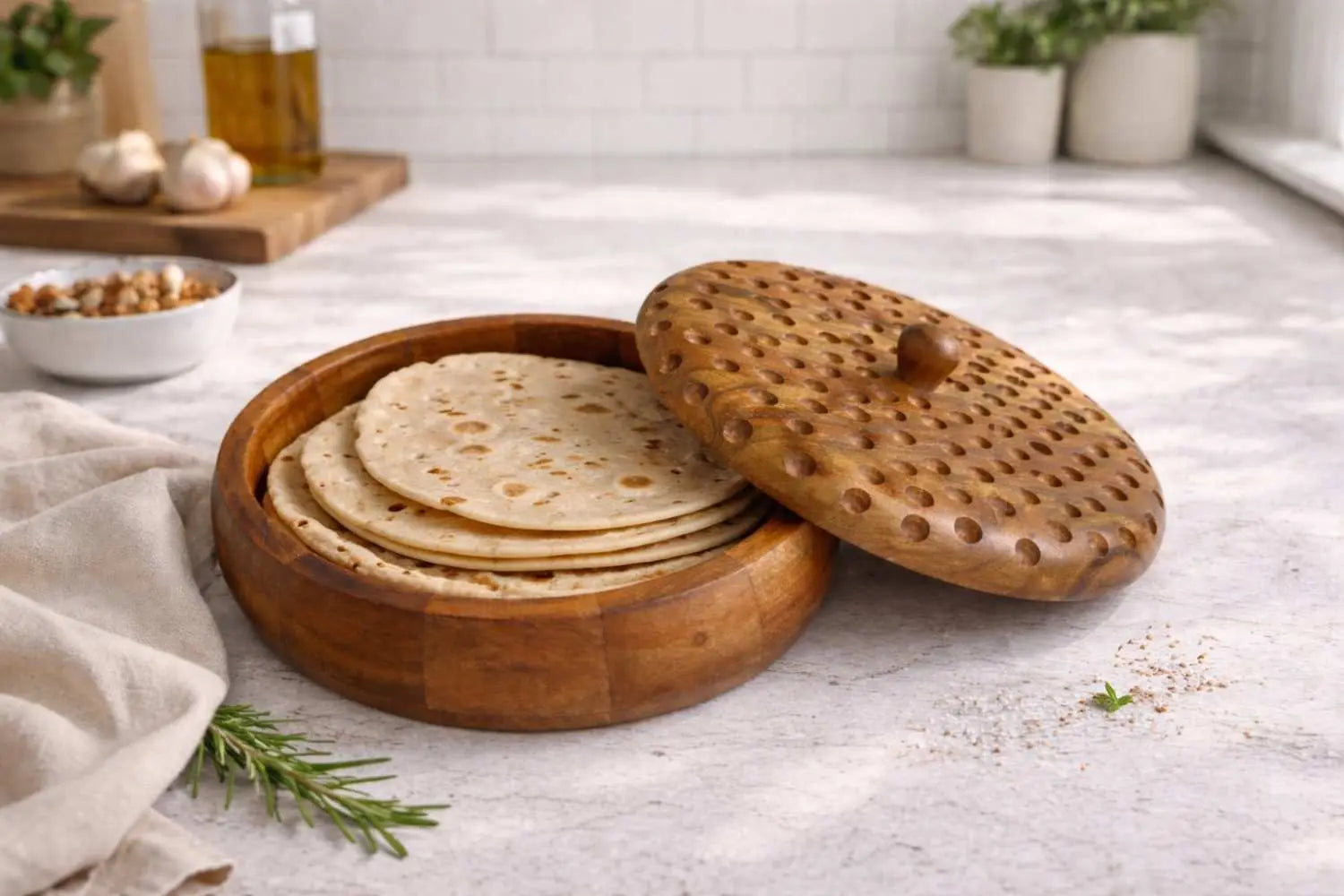 Wooden Chapati Box