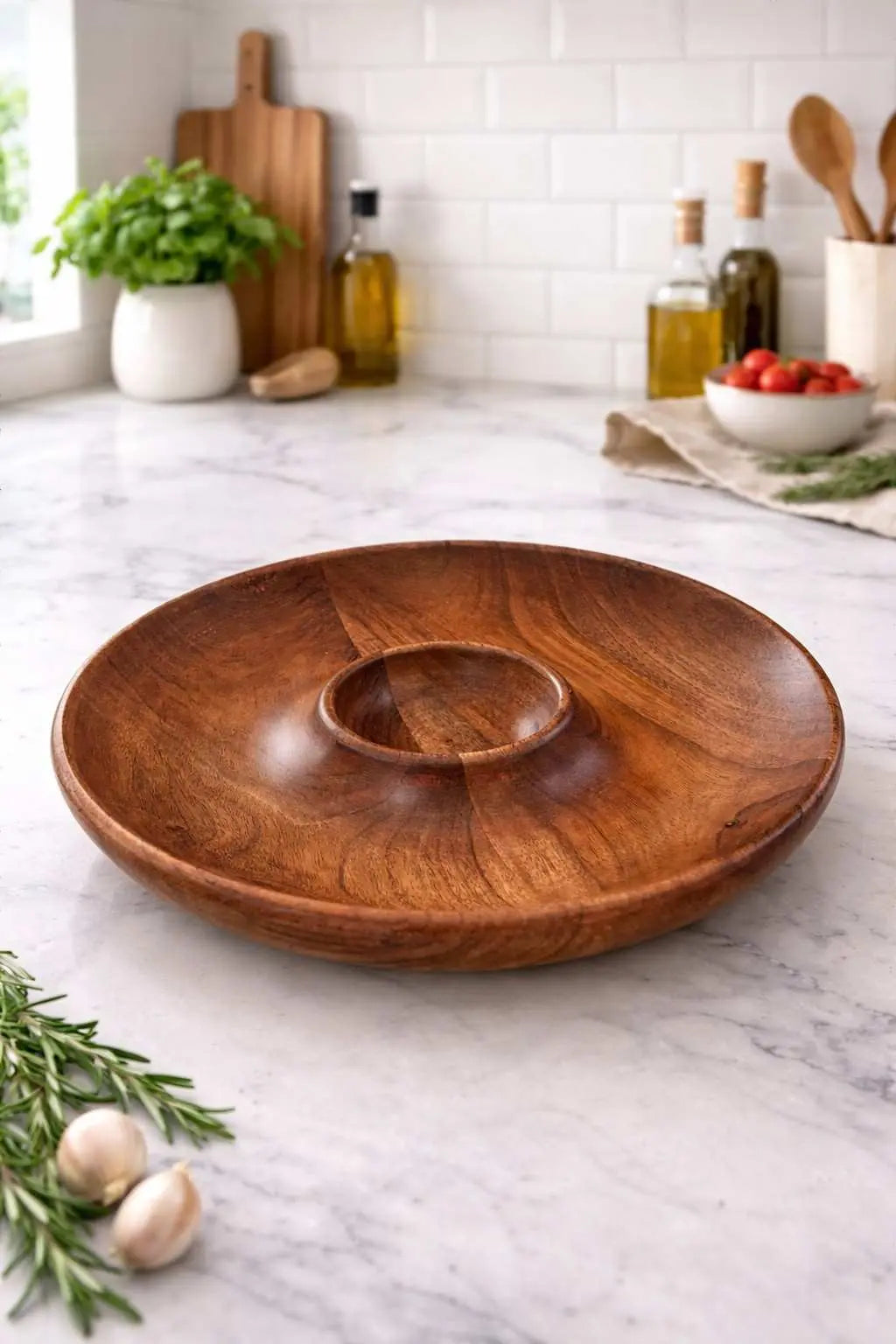 Wooden Chip and Dip Tray Plain & Styled