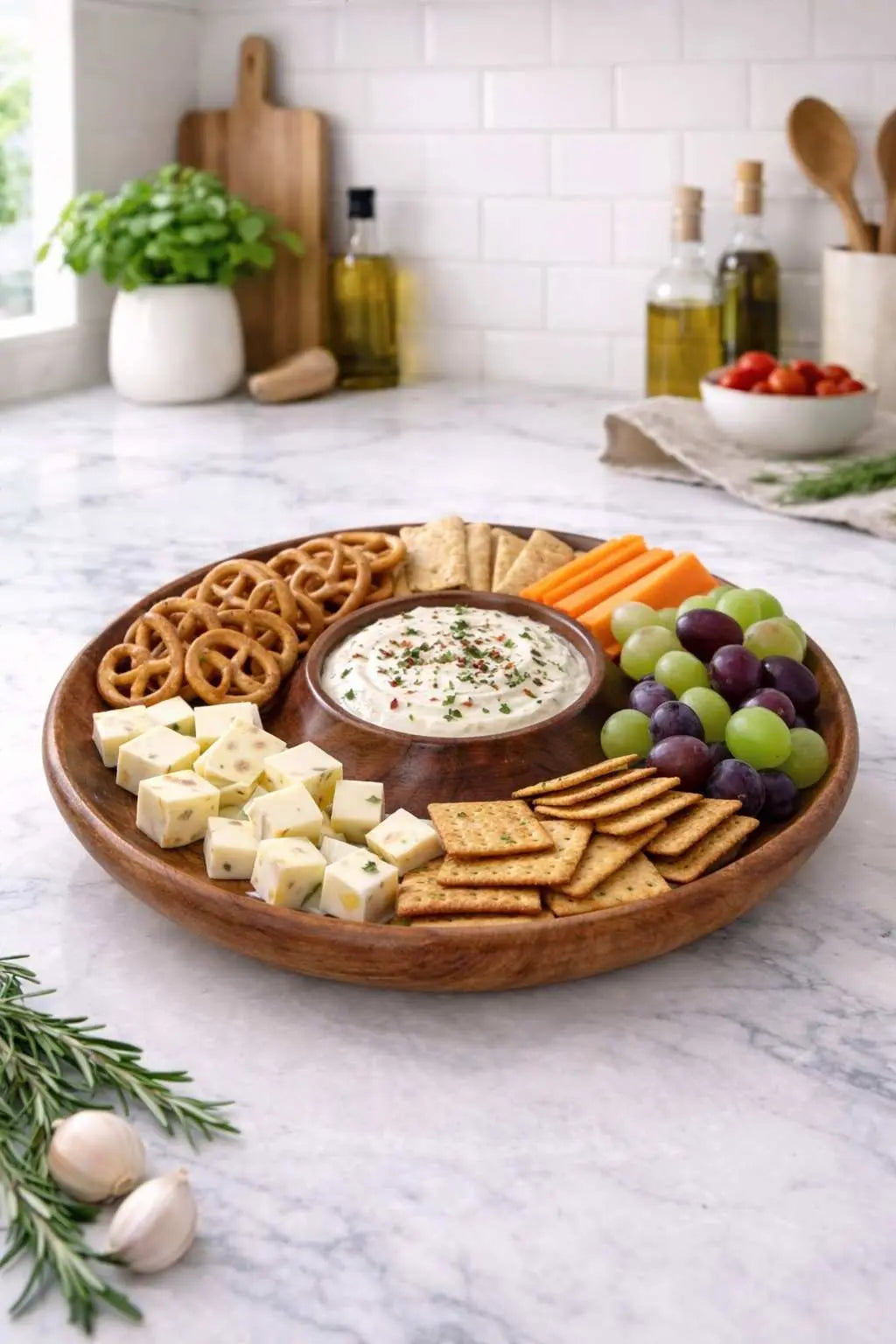 Wooden Chip and Dip Tray Plain & Styled